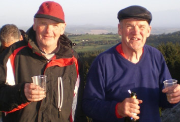 Geoff and John Sproson at the Stiperstones